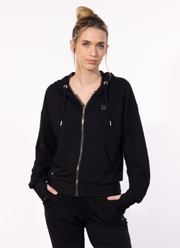 VESTE CAPUCHE MODAL RECYCLE NOIR